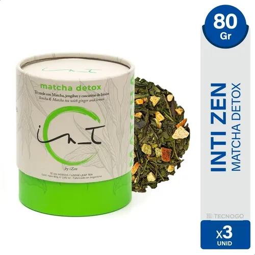 PACK X3 TE IN_T EN HEBRAS MATCHA DETOX INTI ZEN LATA 80G