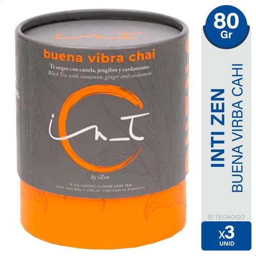 PACK X3 TE IN_T EN HEBRAS BUENA VIBRA CHAI INTI ZEN LATA 80G