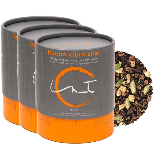 PACK X3 TE IN_T EN HEBRAS BUENA VIBRA CHAI INTI ZEN LATA 80G