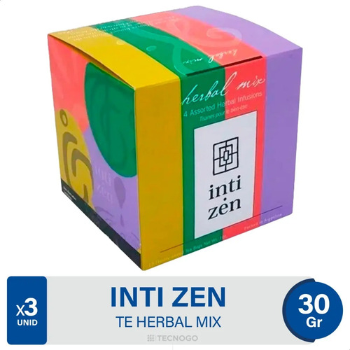 PACK X3 TE INTI ZEN HERBAL MIX TISANAS BLEND 15 SAQUITOS X2G