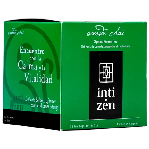 PACK X3 TE INTI ZEN VERDE CHAI SAQUITOS 15 SAQUITOS X2G