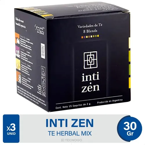 PACK X3 TE INTI ZEN COLLECTION 8 TEA BLENDS SAQUITOS 15X2G