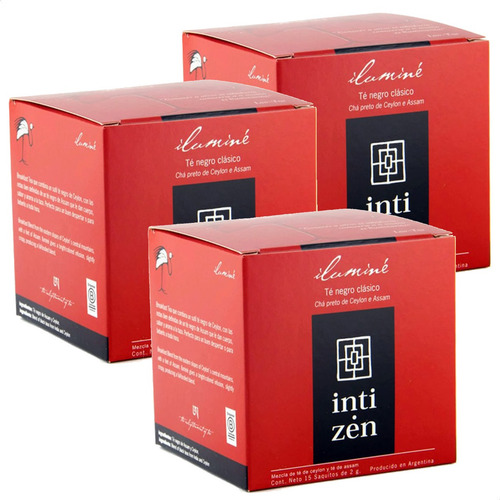 PACK X3 TE INTI ZENS ILUMINE ENGLISH BREAKFAST SAQUITO 15X2G