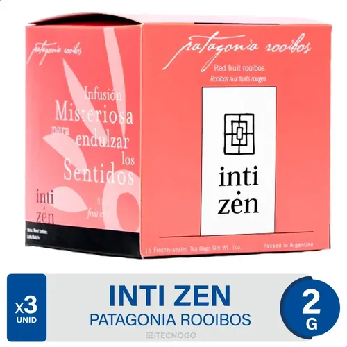 PACK X3 TE INTI ZEN PATAGONIA ROOIBOS Y FRUTOS ROJOS 15X2G