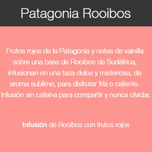 PACK X6 TE INTI ZEN PATAGONIA ROOIBOS Y FRUTOS ROJOS 15X2G