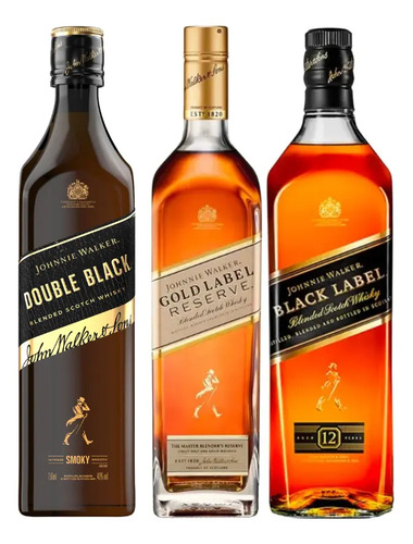 COMBO WHISKY JOHNNIE W GOLD LABEL+ DOUBLE BLACK+ BLACK LABEL