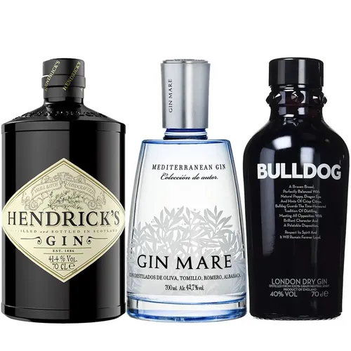GIN HENDRICKS + GIN BULLDOG + GIN MARE 700ML