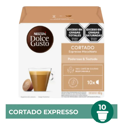 PACK X6 CAPSULAS DOLCE GUSTO CORTADO ESPRESSO MACCHIATO NES