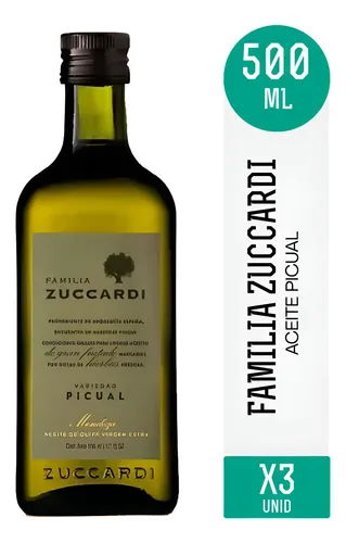 PACK X3 ACEITE DE OLIVA FAMILIA ZUCCARDI PICUAL 500ML