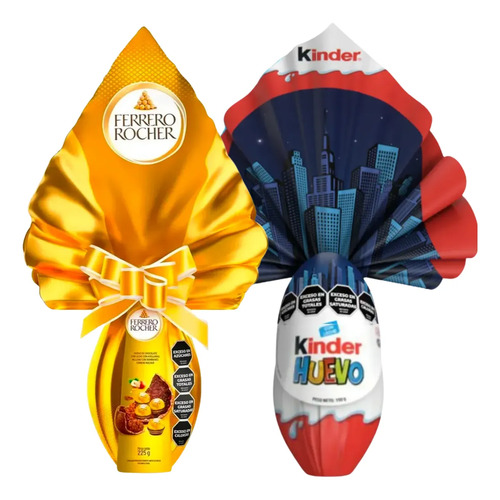 COMBO X2 HUEVO PASCUAS KINDER  + HUEVO FERRERO 225G