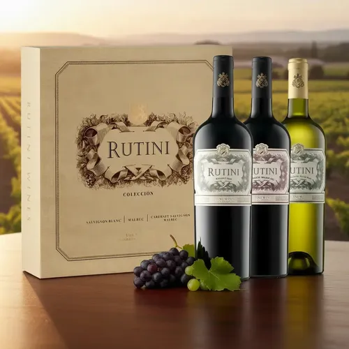 VINO RUTINI SURTIDO CAJA MADERA CAB MALB - MALB - SAUV BLANC