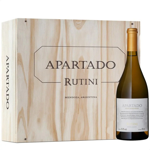 VINO RUTINI APARTADO GRAN CHARDONAY CAJA MADERA X6 750ML