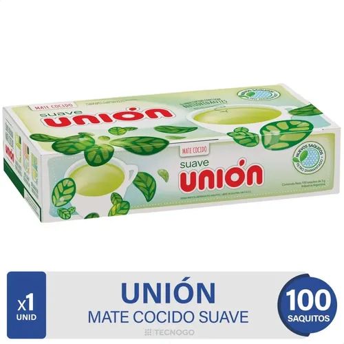 MATE COCIDO UNION SUAVE SAQUITOS 100 UNID