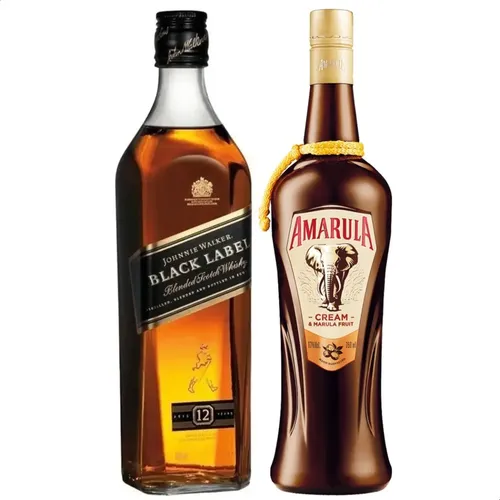 COMBO X2 LICOR AMARULA + WHISKY JOHNNIE W. BLACK LABEL 750ML
