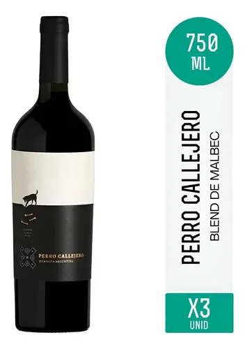 PACK X3 VINO PERRO CALLEJERO BLEND DE MALBEC 750ML - MOSQUITA MUERTA