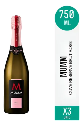 PACK X3 CHAMPAGNE MUMM BRUT ROSE 750ML