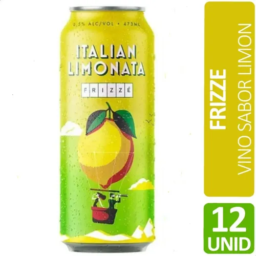 PACK X12 VINO FRIZZE ITALIAN LIMONATA LATA 473ML