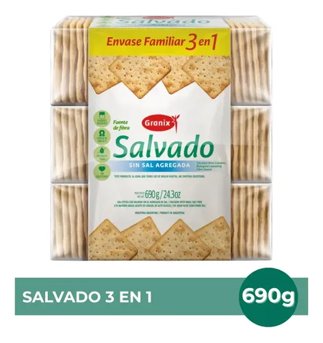 PACK X3 GALLETITAS GRANIX SALVADO SIN SAL 3EN1 690G