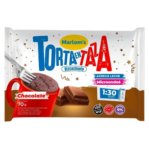 TORTA MARLOMS EN TAZA CHOCOLATE 70G