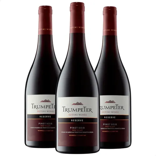 PACK X3 VINO TINTO TRUMPETER RESERVE PINOT NOIR 750ML