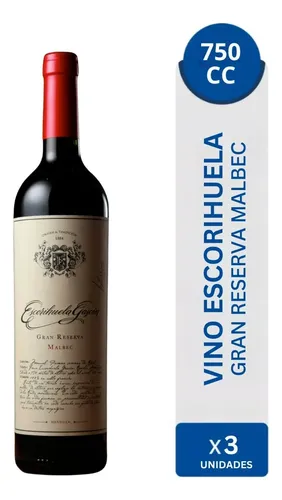 PACK X3 VINO ESCORIHUELA GASCON GRAN RESERVA MALBEC 750ML
