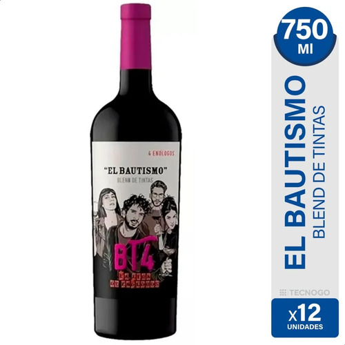 PACK X12 VINO EL BAUTISMO BLEND TINTAS 750ML
