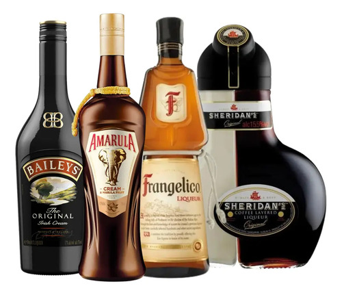 COMBO X4 LICOR SHERIDANS + BAILEYS + FRANGELICO + AMARULA