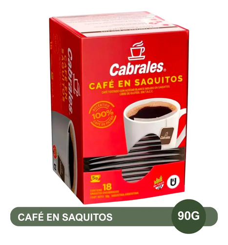 PACK X3 CAFE EN SAQUITOS CABRALES X18 SAQUITOS 5G