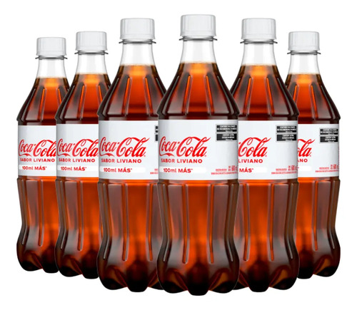 PACK X6 GASEOSA COCA COLA LIGHT PET 500ML