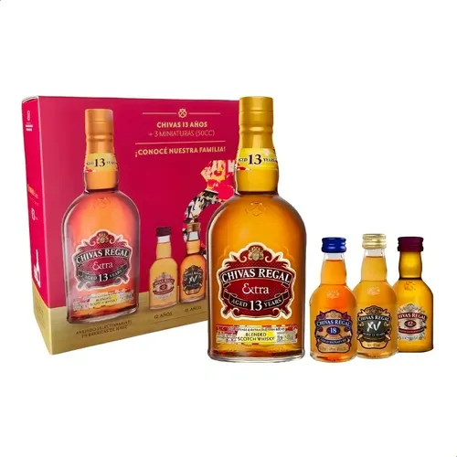 WHISKY CHIVAS 13 AÑOS 700ML + 3 MINIATURAS 50ML
