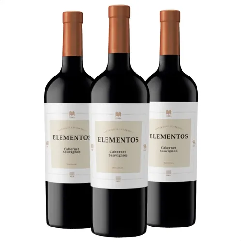 PACK X3 VINO ELEMENTOS CABERNET SAUVIGNON 750ML