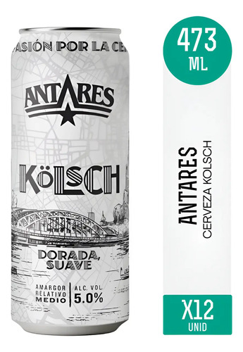 PACK X12 CERVEZA ANTARES KOLSCH LATA 473ML
