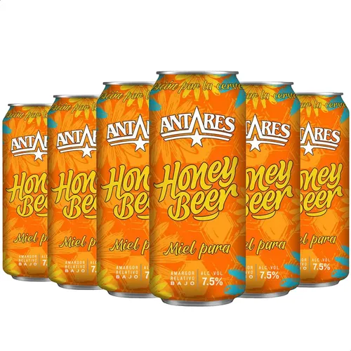 PACK X6 CERVEZA ANTARES HONEY BEER 473ML