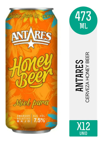 PACK X12 CERVEZA ANTARES HONEY BEER 473ML