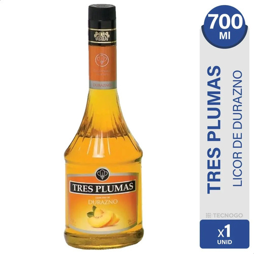 LICOR TRES PLUMAS DURAZNO 700ML