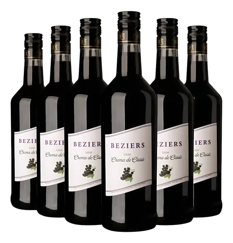 PACK X6 LICOR BEZIERS CREMA DE CASSIS 750ML