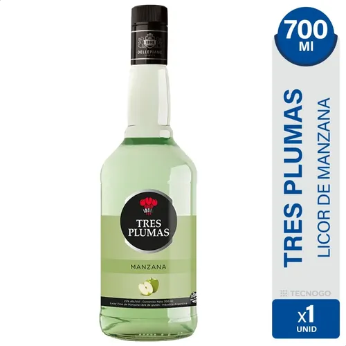 LICOR TRES PLUMAS MANZANA 700ML
