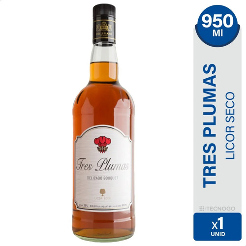 LICOR TRES PLUMAS SECO 950ML