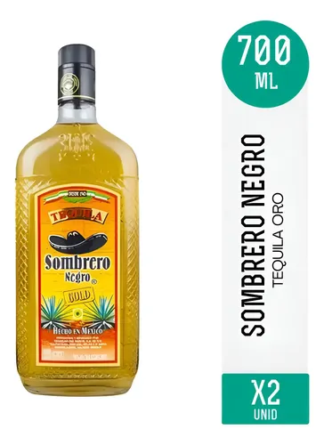 PACK X2 TEQUILA SOMBRERO NEGRO GOLD 700ML
