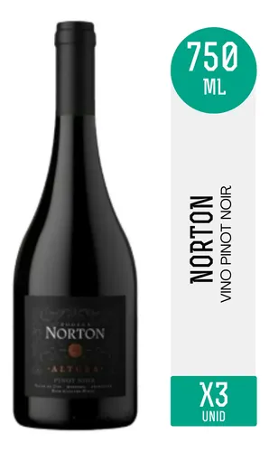 PACK X3 VINO NORTON ALTURA PINOT NOIR 750ML
