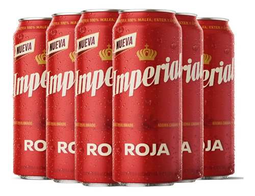 PACK X6 CERVEZA ROJA IMPERIAL 473 ML