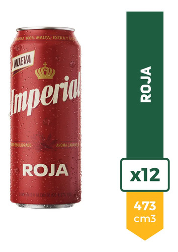 PACK X12 CERVEZA IMPERIAL ROJA 473ML