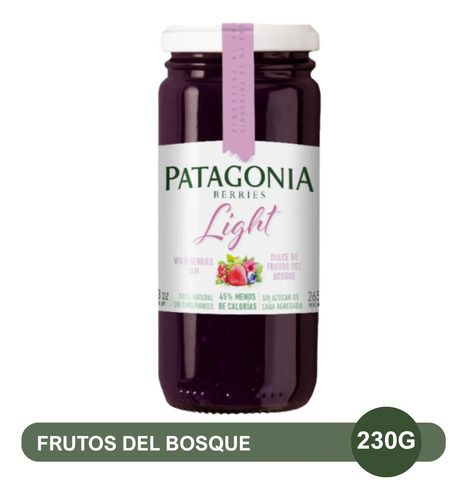 MERMELADA PATAGONIA FRUTOS DEL BOSQUE LIGHT 230G