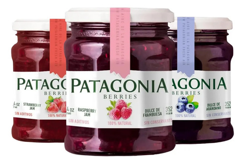 MIX MERMELADA PATAGONIA FRUTILLA + FRAMBUESA + ARANDANO