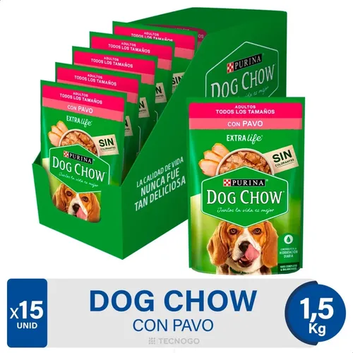 ALIMENTO PERROS DOG CHOW ADULTO PAVO 100G X15 UNIDADES