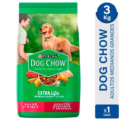 ALIMENTO PERROS DOG CHOW ADULTO MEDIANO GRANDE 3KG