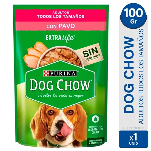 ALIMENTO DOG CHOW POUCH ADULTOS TODO TAMAÑO PAVO 100G