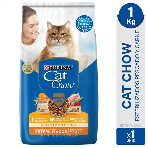ALIMENTO CAT CHOW ESTERILIZADOS PESC CARNE 1KG