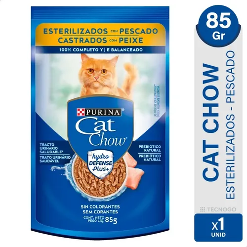 ALIMENTO CAT CHOW GATOS ESTERILIZADOS PESCADO HUMEDO 85G
