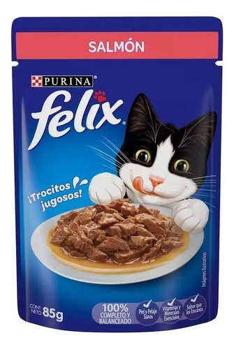ALIMENTO GATOS FELIX PURINA SALMON HUMEDO 85G